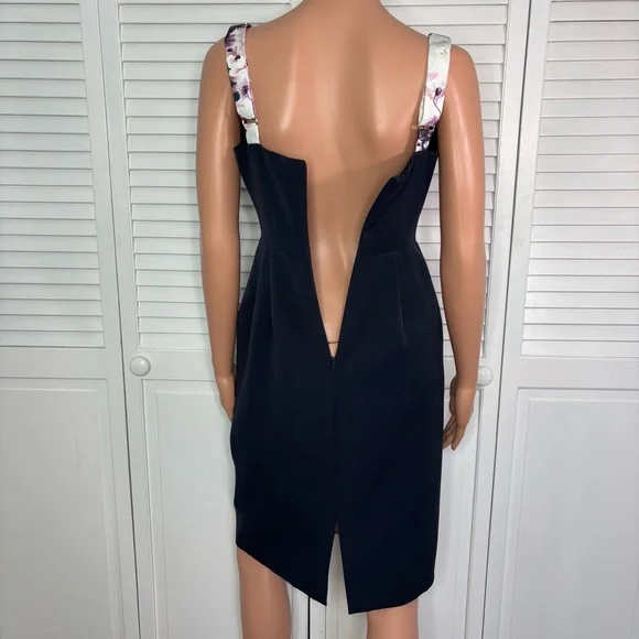 New BLACK HALO Hibiscus Coast Floral Sheath Dress Size 8 - Picture 4 of 7